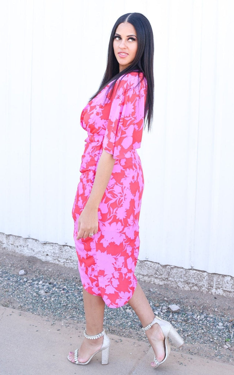 Bright Pink Midi Dress – Girl Hi Boutique