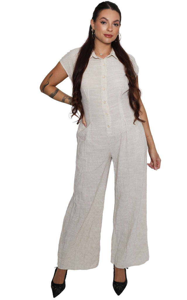 The Jessica Linen Jumpsuit - Girl Hi Boutique